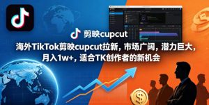 海外TikTok剪映cupcut拉新,市场广阔,潜力巨大,月入1w+,适合TK创作者的新机会-网创资源站