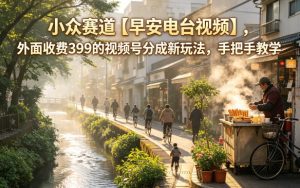 小众赛道【早安电台视频】，外面收费399的视频号分成新玩法，手把手教学-网创资源站