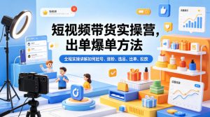 短视频带货实操营，出单爆单方法，全程实操讲解如何起号、涨粉、选品、出单、投放(更新0515)-网创资源站