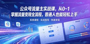 公众号流量主实战课，从0~1掌握流量变现全流程，普通人也能轻松上手-网创资源站
