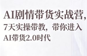 AI剧情带货实战营,7天实操带教,带你进入AI带货2.0时代-网创资源站
