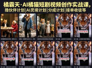 橘霸天·AI橘猫短剧视频创作实战课，撸伙伴计划|AI灵境计划|分成计划|接单收徒等-网创资源站