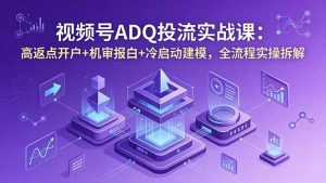视频号ADQ投流实战课:高返点开户+机审报白+冷启动建模,全流程实操拆解-网创资源站