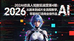 2026AI仿真人短剧实战营第4期：从剧本到成片全流程教学，零基础打造商业级作品-网创资源站