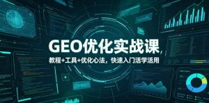 GEO优化实战课，教程+工具+优化心法，快速入门活学活用-网创资源站