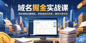 域名交易掘金实战课，低价收购过期域名，并快速高价转售，賺取丰厚利润【原创双语字幕】-网创资源站