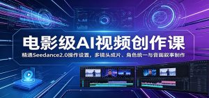 电影级AI视频创作课：精通Seedance2.0操作设置，多镜头成片、角色统一与音画叙事制作-网创资源站