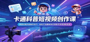 卡通科普短视频创作课：掌握动画风格制作技巧，轻松打造趣味知识类账号实现涨粉变现-网创资源站