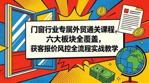 门窗行业专属外贸通关课程,六大板块全覆盖,获客报价风控全流程实战教学-网创资源站