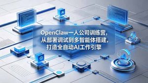 OpenClaw 一人公司训练营，从部署调试到多智能体搭建，打造全自动 AI 工作引擎-网创资源站