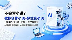 不会写小说？教你创作小说+梦境变小说+爆改热门小说+红果上传注意事项，AI漫剧全流程实战教学-网创资源站