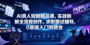 AI真人短剧精品课，实战拆解全流程创作，求职面试辅导，0基础入门到就业-网创资源站