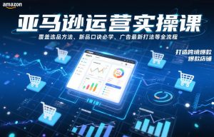 亚马逊运营实操课，覆盖选品方法、新品口诀必学、广告最新打法等全流程，打造跨境爆款店铺(更新6月)-网创资源站