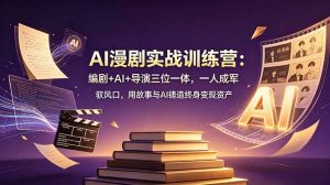 AI漫剧实战训练营：编剧+AI+导演三位一体，一人成军 驭风口，用故事与AI铸造终身变现资产-网创资源站