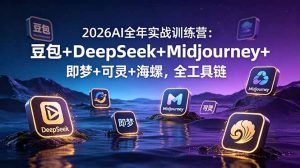 2026AI全年实战训练营：豆包+DeepSeek+Midjourney+即梦+可灵+海螺，全工具链-网创资源站
