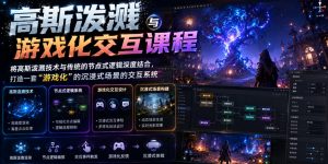 高斯泼溅与游戏化交互课程，将高斯泼溅技术与传统的节点式逻辑深度结合，打造一套“游戏化”的沉浸式场景的交互系统-网创资源站