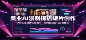 美业AI漫剧探店短片创作:分层生图对话生成教学,视频合成优化实操教程-网创资源站