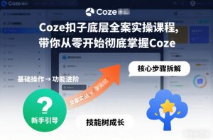 Coze扣子底层全案实操课程,带你从零开始彻底掌握Coze(更新7月)-网创资源站