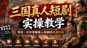 三国真人短剧实操教学，带你一步步掌握真人短剧的实战方法-网创资源站