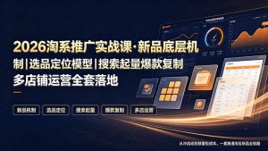 2026淘系推广实战课·新品底层机制｜选品定位模型｜搜索起量爆款复制多店铺运营全套落地教程-网创资源站