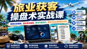 旅业获客操盘术实战课｜精准引流落地、信任成交破局、账号守盘迭代、旅游行业业绩突围全攻略-网创资源站