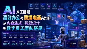 AI人工智能高效办公与跨境电商实战课：从内容生成、视觉设计到数字员工团队搭建-网创资源站
