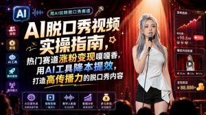 AI脱口秀视频实操指南，热门赛道涨粉变现嘎嘎香，用AI工具降本提效，打造高传播力的脱口秀内容-网创资源站