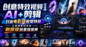 创意特效视频实战课，AI+剪辑打造电影级视觉特效，让普通素材变成刷屏级创意短视频-网创资源站