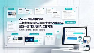 Codex作品集实战课：从找参考×沉淀Skill×到生成作品集网站，建立一套可复用的AI工作方法-网创资源站