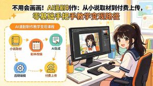 不用会画画！AI漫剧制作：从小说取材到付费上传，零基础手把手教学变现路径(更新-网创资源站