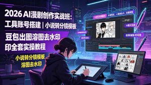 2026AI漫剧创作实战班：工具账号搭建｜小说转分镜模板｜豆包出图溶图去水印全套实操教程-网创资源站