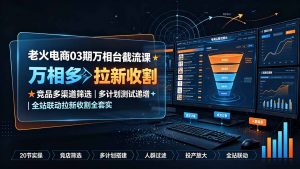 老火电商03期万相台截流课：竞品多渠道筛选｜多计划测试递增｜全站联动拉新收割全套实操教学-网创资源站