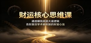 财运核心思维课:通透赚钱底层大道逻辑,告别盲目学术被收割的财富心法-网创资源站