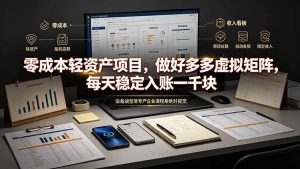 零成本轻资产项目,做好多多虚拟矩阵,每天稳定入账一千块-网创资源站