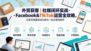 外贸获客|社媒闭环实战·Facebook&TikTok运营全攻略,从账号搭建到成交转化一站式落地教学-网创资源站
