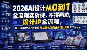 2026AI设计从0到1全流程实战课，不拼画功，设计IP全流程，真正实现用AI把创意稳定转化为商业化设计成果-网创资源站