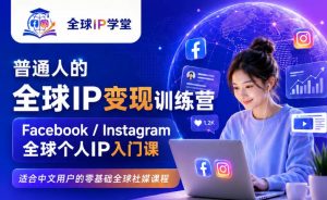 普通人的全球IP变现训练营，Facebook/Instagram全球个人IP入门课，零基础全球社媒课程-网创资源站