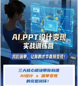 AI+PPT设计变现实战训练营,我们派单,让你的才华直接变现,三大核心模块带你构建Al设计x派单变现的完整闭环-网创资源站