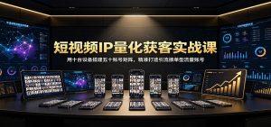 短视频IP量化获客实战课:用十台设备搭建五十账号矩阵,精准打造引流接单型流量账号-网创资源站