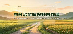 农村治愈短视频创作课:AI工具搭配剪辑技巧,零基础快速制作高质感田园治愈内容-网创资源站