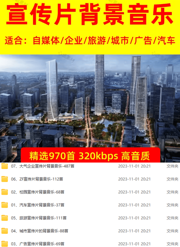 图片[2]-某宝付费购买，常用6G音效合集！970+首宣传片背景音乐，无版权可商用大气素材，分类清晰，高质量内容-网创资源站