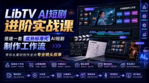 LibTV AI短剧进阶实战课,搭建一套成熟标准化AI短剧制作工作流,带你从素材创作走向专业镜头叙事-网创资源站