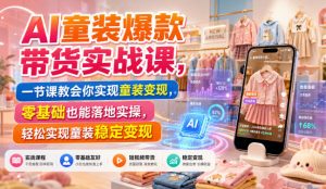 AI童装爆款带货实战课，一节课教会你实现童装变现，零基础也能落地实操-网创资源站