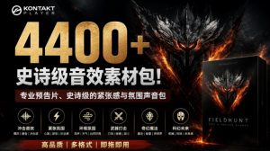 4400+个史诗级音效素材包!专业预告片、史诗级的紧张感与氛围声音包,中文分类,超级精选包-网创资源站