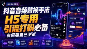 抖音音频替换手法H5专用,引流打粉必备,有需要自己测试-网创资源站
