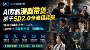 AI赋能漫剧带货,基于SD2.0全流程实操;情感共鸣直击用户内心,轻松撬动流量新密码,引爆转化-网创资源站