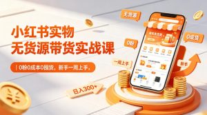 小红书实物无货源带货实战课|0粉0成本0囤货,新手一周上手,日入300+(更新0812)-网创资源站