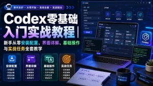 Codex零基础入门实战教程|新手从零安装配置、界面详解、基础操作与实战任务全套教学-网创资源站