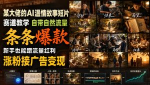 某大佬的AI温情故事短片赛道教学,自带自然流量,条条爆款,新手也能蹭流量红利,涨粉接广告变现-网创资源站