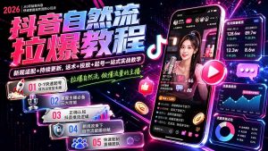 抖音自然流拉爆教程-更新8月:做懂流量的主播,新规适配+持续更新,话术+投放+起号一站式实战教学-网创资源站